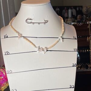 Chic Cream and White Mother of Pearl Fetish Necklace